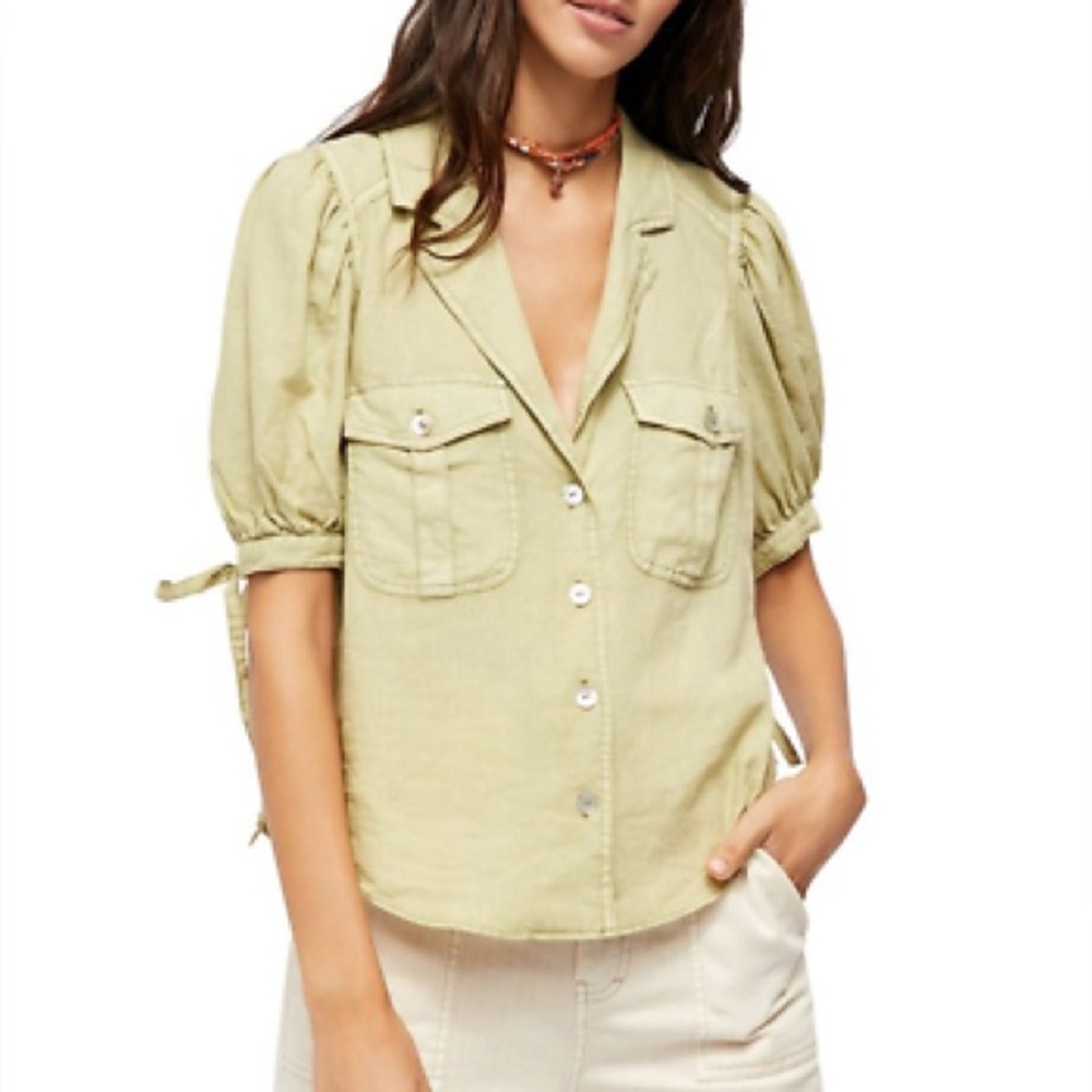 Free People Safari Babe Top in Fern